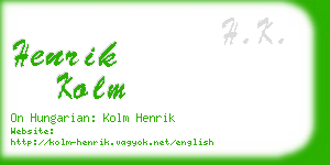 henrik kolm business card